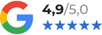Google Bewertung: 4,9 von 5,0 Sternen